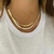 Colar Choker Fita Aço Inox Prata e Dourado Banhado 18k - Maila Biju