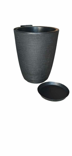 MACETA PARIS 44CM (TEXTURA RAYADA). Incluye plato. - Distribuidora Rosse