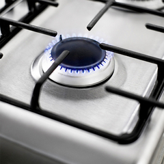 Cocina Multigas Drean Inoxidable 55cm Tapa de Cristal Luz Encendido Termostato - tienda online