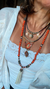 Colar Boho com sementes e couro na internet
