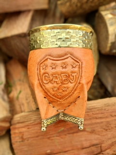LIQUIDACION IMPERIAL CALABAZA CUERO REPUJADO CON BASE BOLITA EDICION BOCA - tienda online