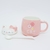 Caneca Cat 3D Kawaii com Tampa e Colher de Porcelana 400ml
