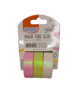 Washi Tape Glossy - Kit com 3 unidades