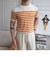 Camiseta listrada moderna e combinada de manga curta masculina - loja online