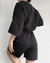 Conjunto feminino meia manga em torno do pescoço solto conjunto de duas peças - loja online