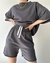 Imagem do Conjunto feminino meia manga em torno do pescoço solto conjunto de duas peças