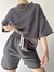 Imagem do Conjunto feminino meia manga em torno do pescoço solto conjunto de duas peças