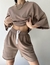 Conjunto feminino meia manga em torno do pescoço solto conjunto de duas peças - Sky Secret