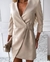 Vestido casual multicolorido solto de manga comprida com renda - comprar online