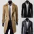 novo blusão trespassado masculino longo moda fino