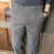 Outono/inverno novo cinza calças de lã masculina moda casual calças lixadas