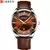 CURREN-Relógios Quartzo Masculino com pulseira de couro, relógios de pulso mas - comprar online