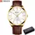 CURREN-Relógios Quartzo Masculino com pulseira de couro, relógios de pulso mas - Sky Secret