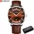 CURREN-Relógios Quartzo Masculino com pulseira de couro, relógios de pulso mas - loja online