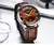CURREN-Relógios Quartzo Masculino com pulseira de couro, relógios de pulso mas