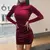 Imagem do Moda Feminina Manga Longa Slim Fit Vestido Gola Alta