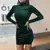 Moda Feminina Manga Longa Slim Fit Vestido Gola Alta - Sky Secret
