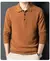 Suéter monocromático de caxemira masculino, pescoço polo, lã 100% pura - Sky Secret