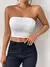 Sexy bodycon top de tubo feminino, monocromático, elástico, roupa casual - Sky Secret