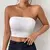 Imagem do Sexy bodycon top de tubo feminino, monocromático, elástico, roupa casual