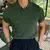 Polo Jacquard de malha masculina, camisa casual listra, decote em v, monocromática - comprar online