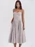Vestido maxi plissado retrô sem mangas para mulheres, sexy fora do ombro, bainh - loja online