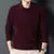 Suéter monocromático de caxemira masculino, pescoço polo, lã 100% pura