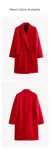 UNIZERA-Casaco de gola polo feminino, casaco longo, trespassado duplo, versátil