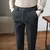Outono/inverno novo cinza calças de lã masculina moda casual calças lixadas