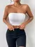 Sexy bodycon top de tubo feminino, monocromático, elástico, roupa casual - loja online