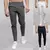 Calça de bolso monocromática masculina, calça diária, comprimento total - loja online
