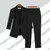 Conjunto de calças largas de duas peças para mulheres, blazer casual, jaqueta