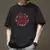 Camiseta de manga curta masculina gola redonda, marca de moda americana, top sol na internet