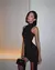 Articat-Vestido elegante sem mangas com renda com gola alta feminina, Slim Fit, - Sky Secret