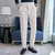 Imagem do Calça masculina de cintura alta de perna reta, calça estilo britânico, casual