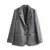 TRAFZA-Terno feminino listrado, gola virada para baixo, blazers encolhidos, mini - loja online