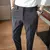 Outono/inverno novo cinza calças de lã masculina moda casual calças lixadas na internet