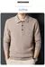 Suéter monocromático de caxemira masculino, pescoço polo, lã 100% pura - loja online