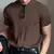 Imagem do Camiseta masculina de manga comprida com decote em O, cor sólida, camisa básica