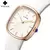 WWOOR-Relógio de quartzo de couro impermeável feminino, marca superior