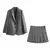 TRAFZA-Terno feminino listrado, gola virada para baixo, blazers encolhidos, mini