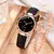 2 pçs luxo moda mulheres relógio conjunto pulseira de couro do plutônio senho - Sky Secret