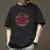 Camiseta de manga curta masculina gola redonda, marca de moda americana, top sol