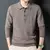 Suéter monocromático de caxemira masculino, pescoço polo, lã 100% pura na internet