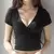 Tops femininos sem mangas com decotes em v, regatas casuais, colete fino, cor pu - loja online