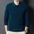 Suéter monocromático de caxemira masculino, pescoço polo, lã 100% pura na internet
