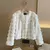 Casaco feminino de pelúcia imitação curto, top sem gola, branco, quente - comprar online