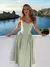 Vestido maxi plissado retrô sem mangas para mulheres, sexy fora do ombro, bainh - comprar online