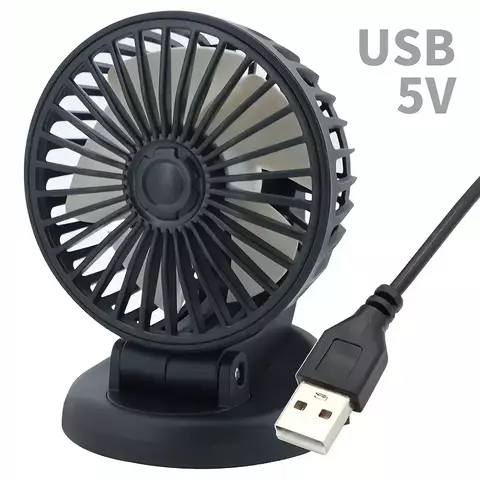 MINI VENTILADOR PARA VEHICULO CON BASE AJUSTABLE Y ROTACION 180° USB