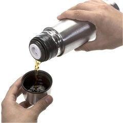 Garrafa Térmica Portátil Resistente a Inox de 1 Litro com Tampa Dosadora de Ca